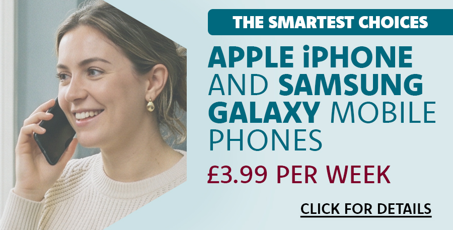 Rent an Apple iPhone or Samsung Galaxy for £3.99 per week